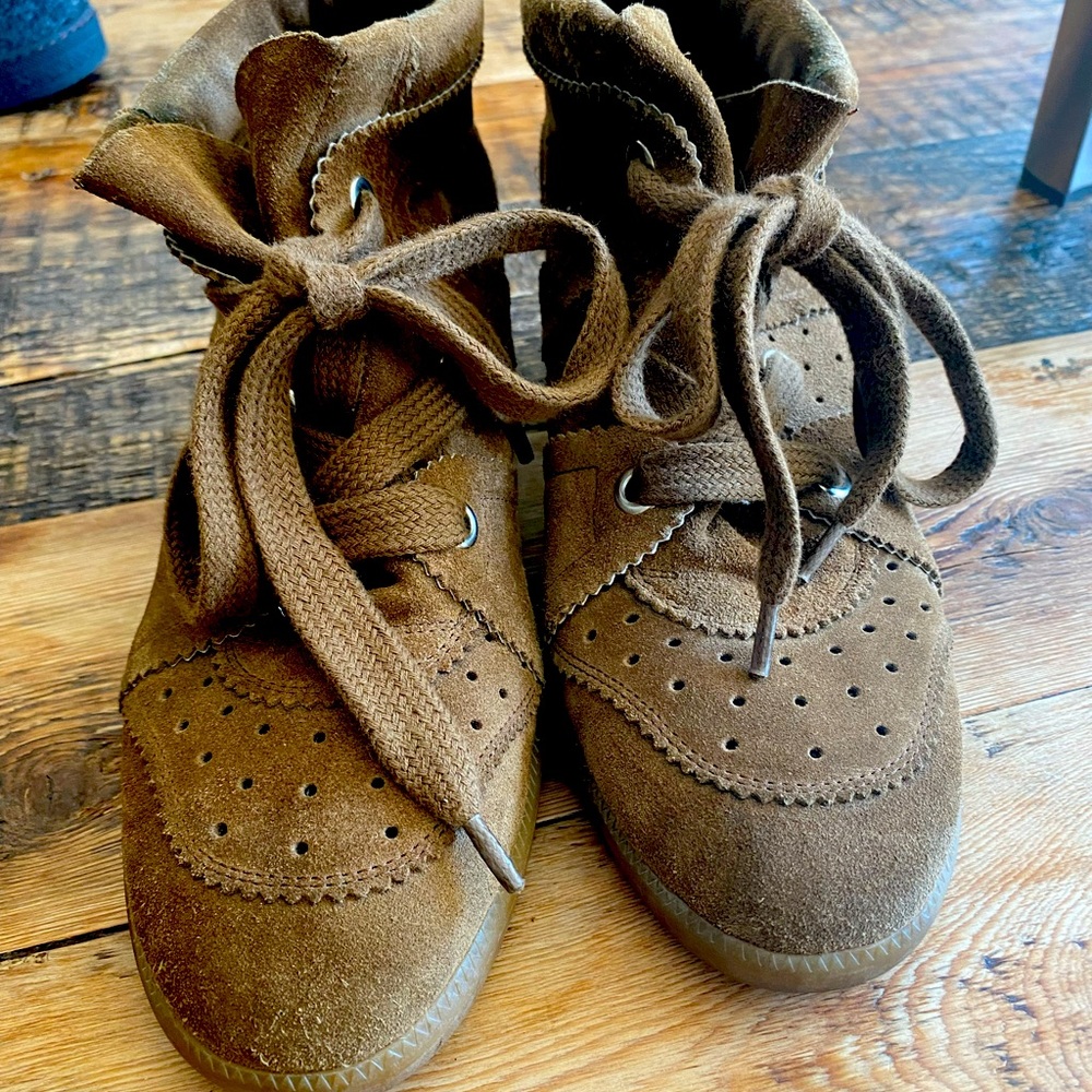 Isabel Marant Bobby suede hidden wedge sneakers size 39 brown